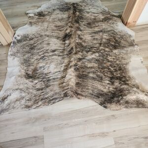 Natural Brown and White Cowhide Rug